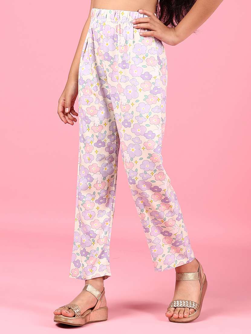 girls printed mid rise nightwear pyjama - 22136815 -  Standard Image - 1