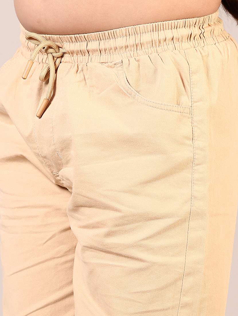girls plain mid rise regular fit jogger - 22137257 -  Standard Image - 4