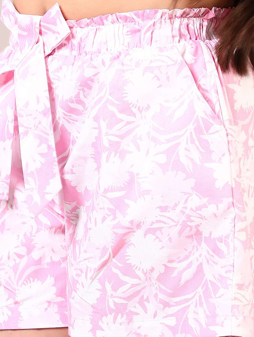 girls floral printed mid rise shorts  - 22137324 -  Standard Image - 4