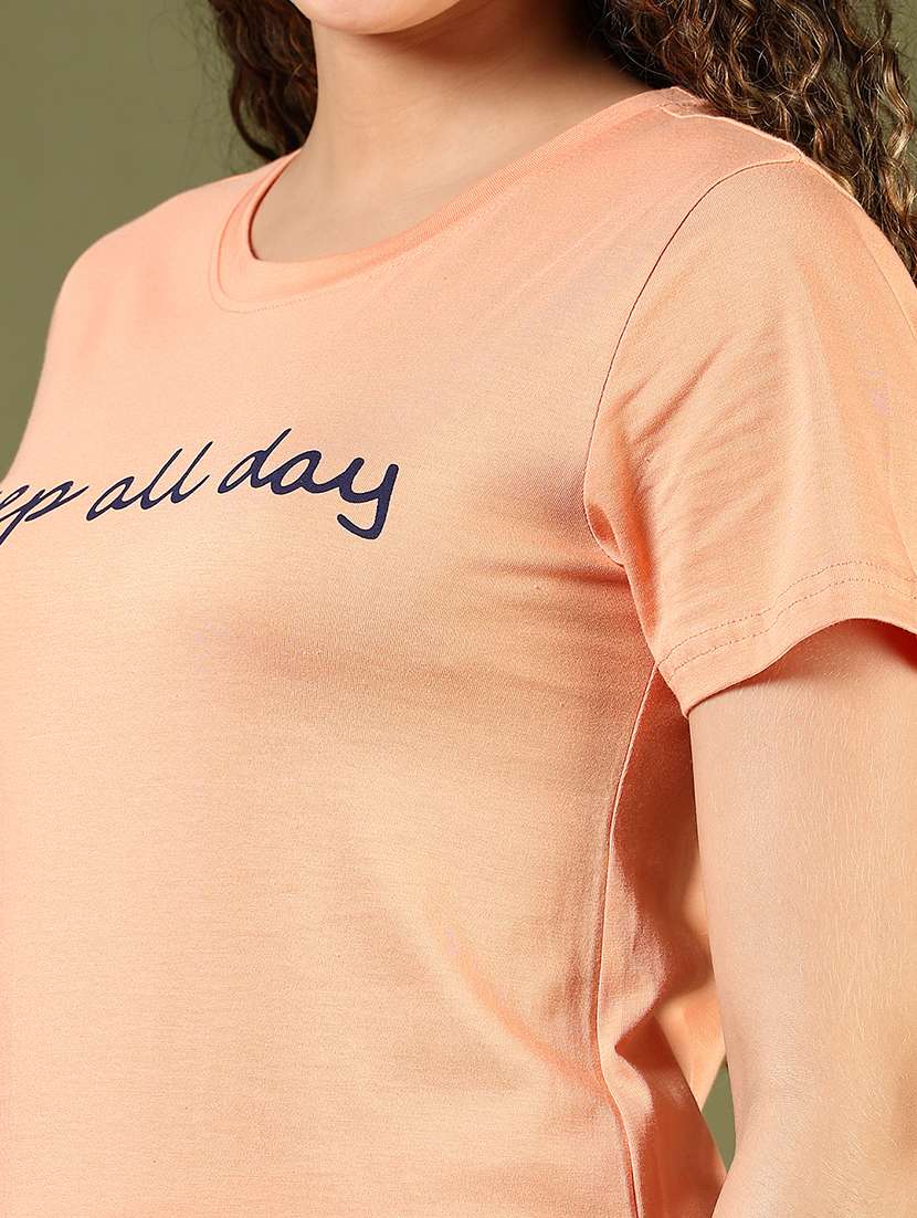 women coral cotton blend nightwear set - 22137684 -  Standard Image - 4