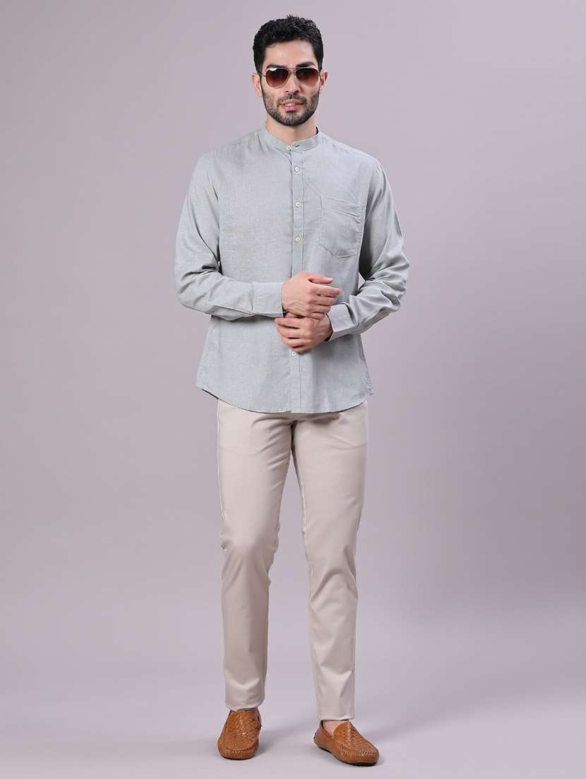 men solid long sleeve regualr fit casual shirt - 22137981 -  Standard Image - 4