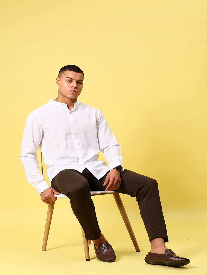 men solid long sleeve regualr fit casual shirt - 22137987 - Standard Image - 4