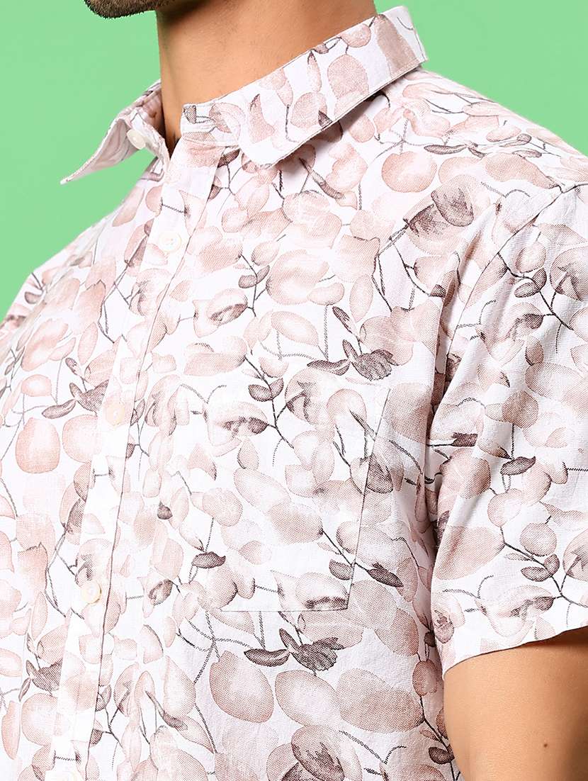 men printed short sleeve regular fit casual shirt - 22137997 -  Standard Image - 4