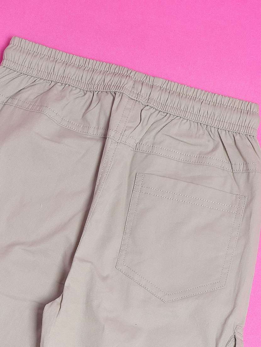 boys solid mid rise cargo - 22138044 -  Standard Image - 4