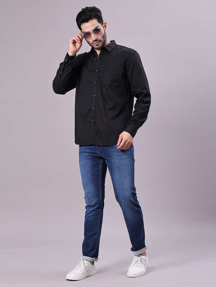 men solid long sleeve regualr fit casual shirt - 22138174 - Standard Image - 4