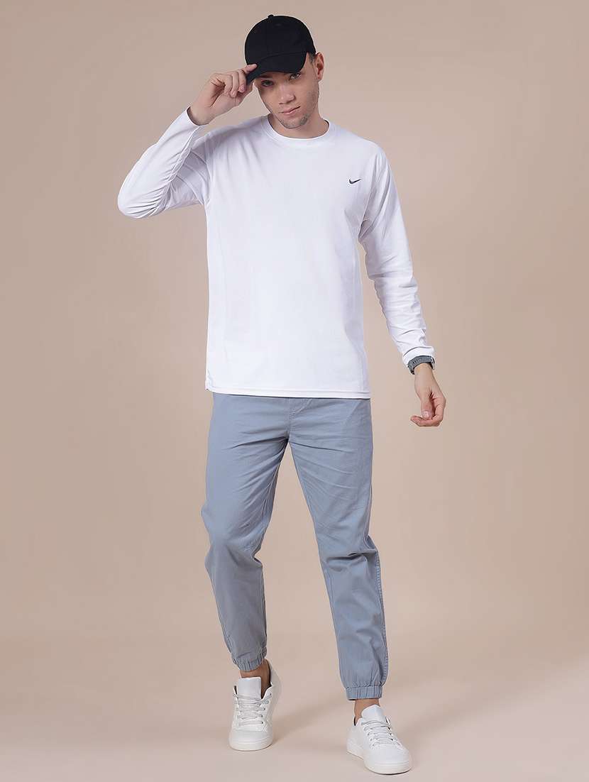 men solid mid rise regular fit jogger - 22138202 -  Standard Image - 4