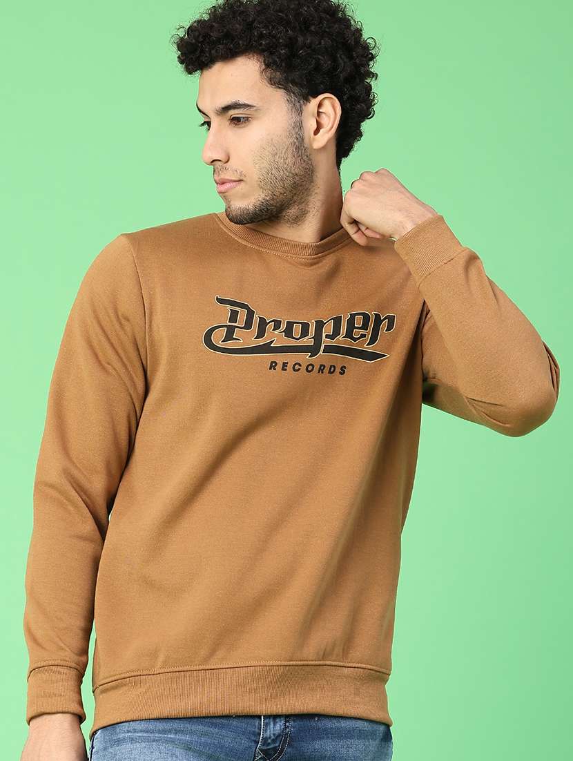 men chest print long sleeve regular fit sweatshirt - 22138406 -  Standard Image - 1