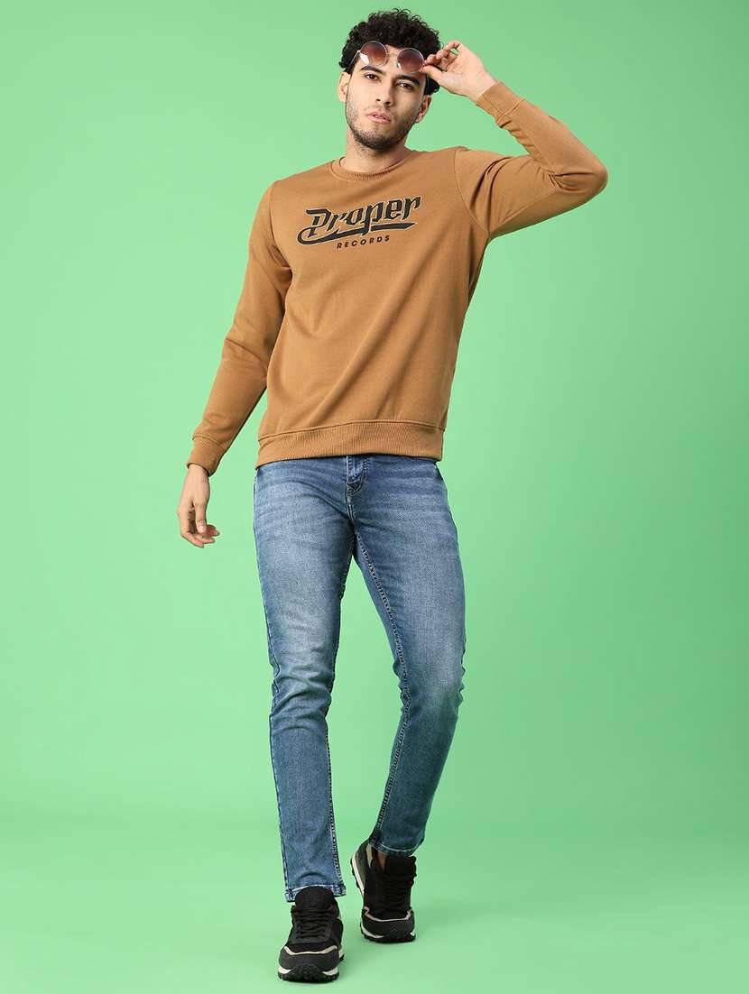 men chest print long sleeve regular fit sweatshirt - 22138406 -  Standard Image - 4