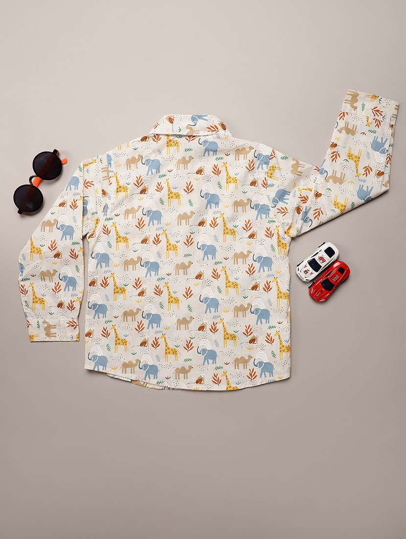 boys printed collared long sleeve shirt - 22138512 -  Standard Image - 1