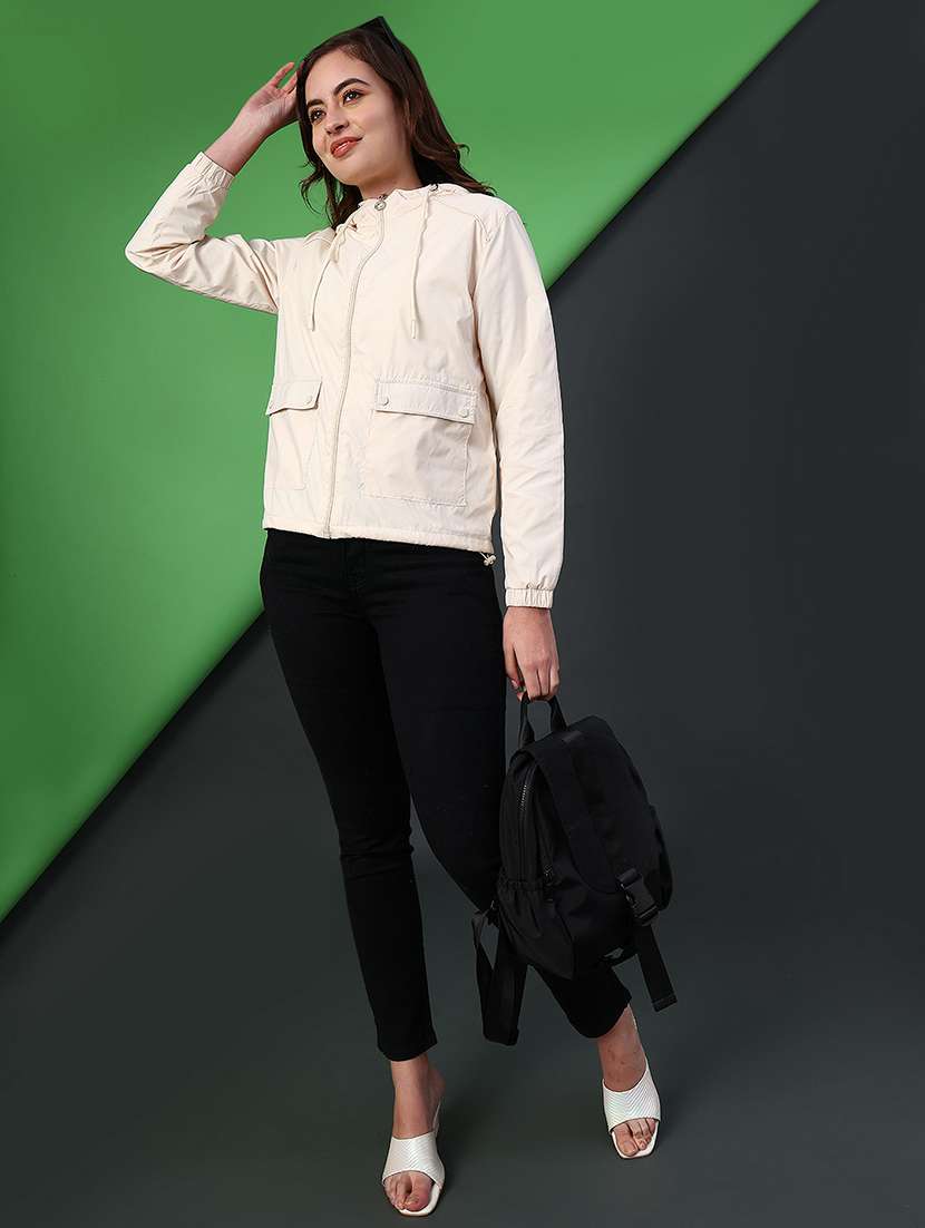 women solid long sleeve hooded quilted jacket - 22138621 -  Standard Image - 4