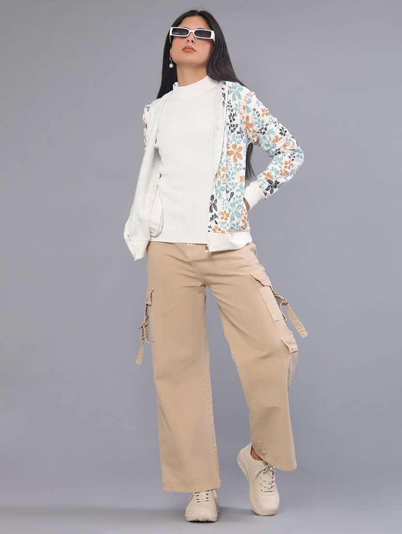 women floral printed long sleeve sweatshirt - 22138640 -  Standard Image - 4