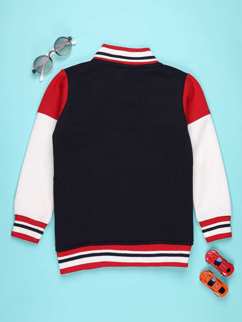 boys color blocked long sleeve varsity jacket - 22138846 -  Standard Image - 1