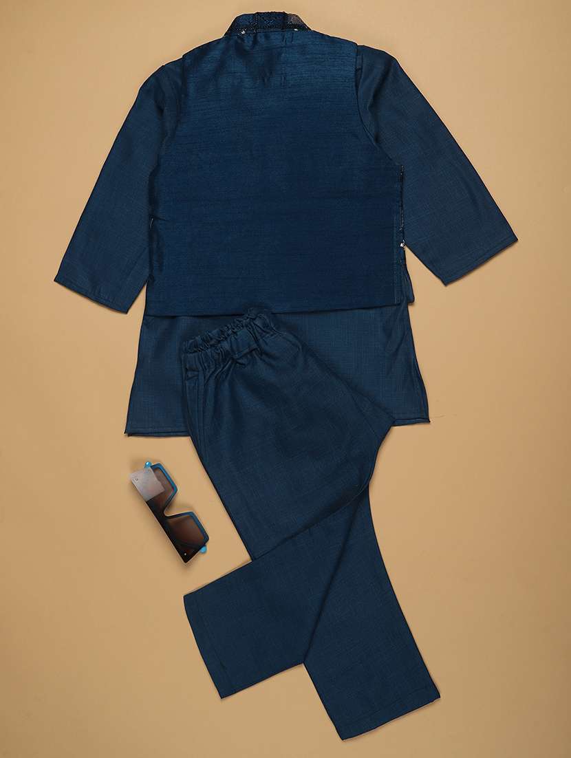 boys kurta and pyjama with embroidered jacket - 22138882 -  Standard Image - 1