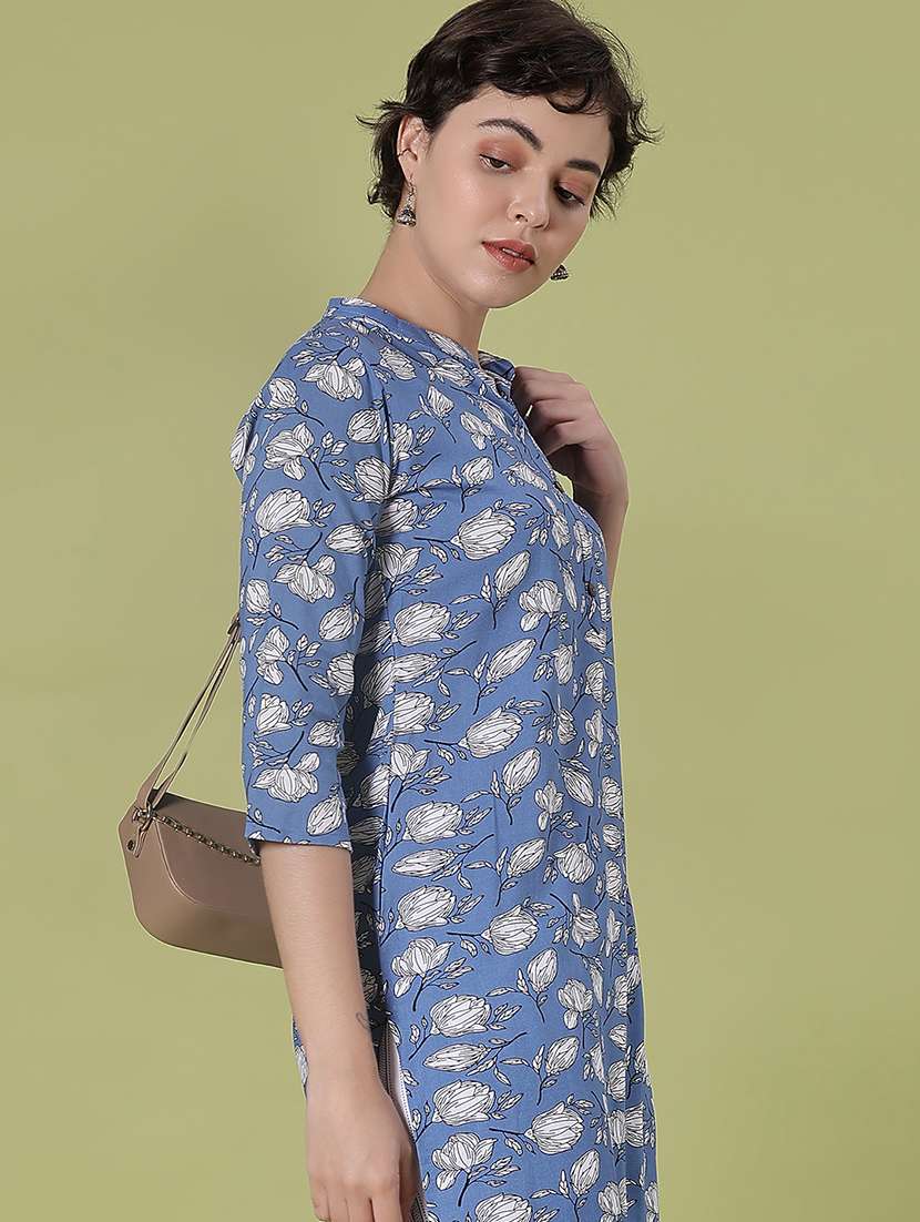 women three quarter sleeve kurta and palazzo set - 22138883 -  Standard Image - 4