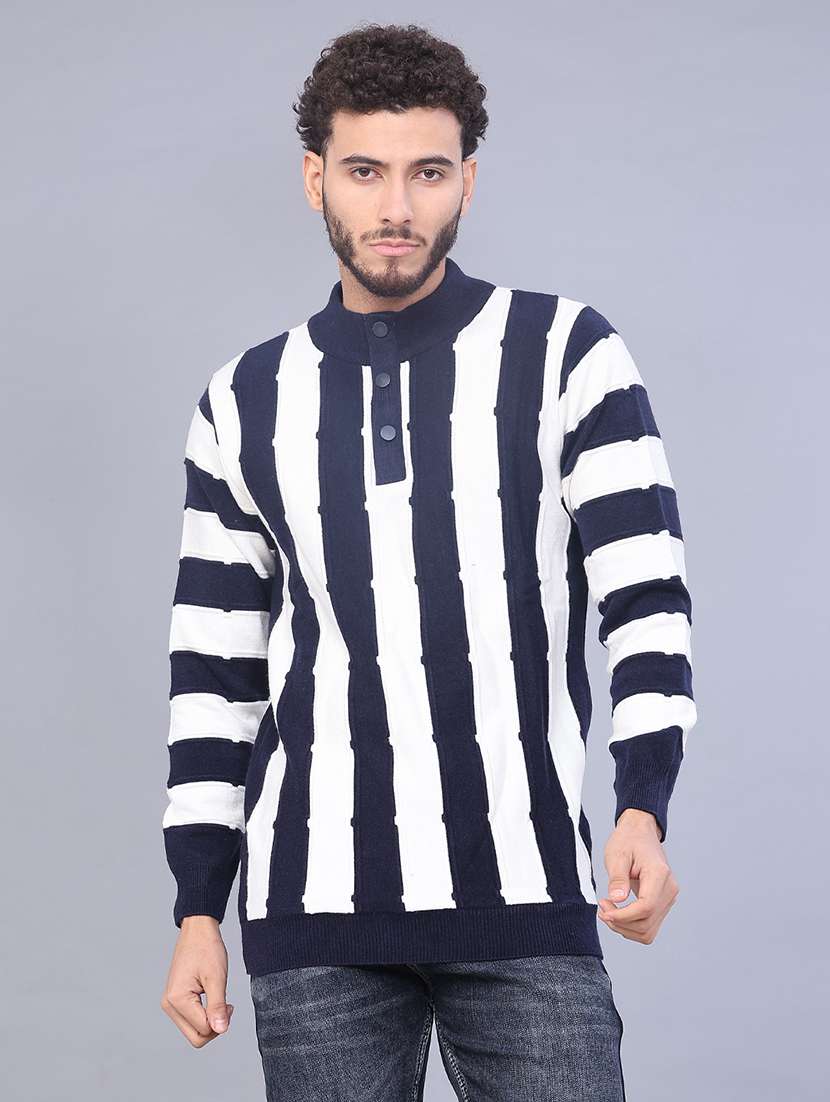 men self design long sleeve regular fit pullover  - 22139097 -  Standard Image - 1