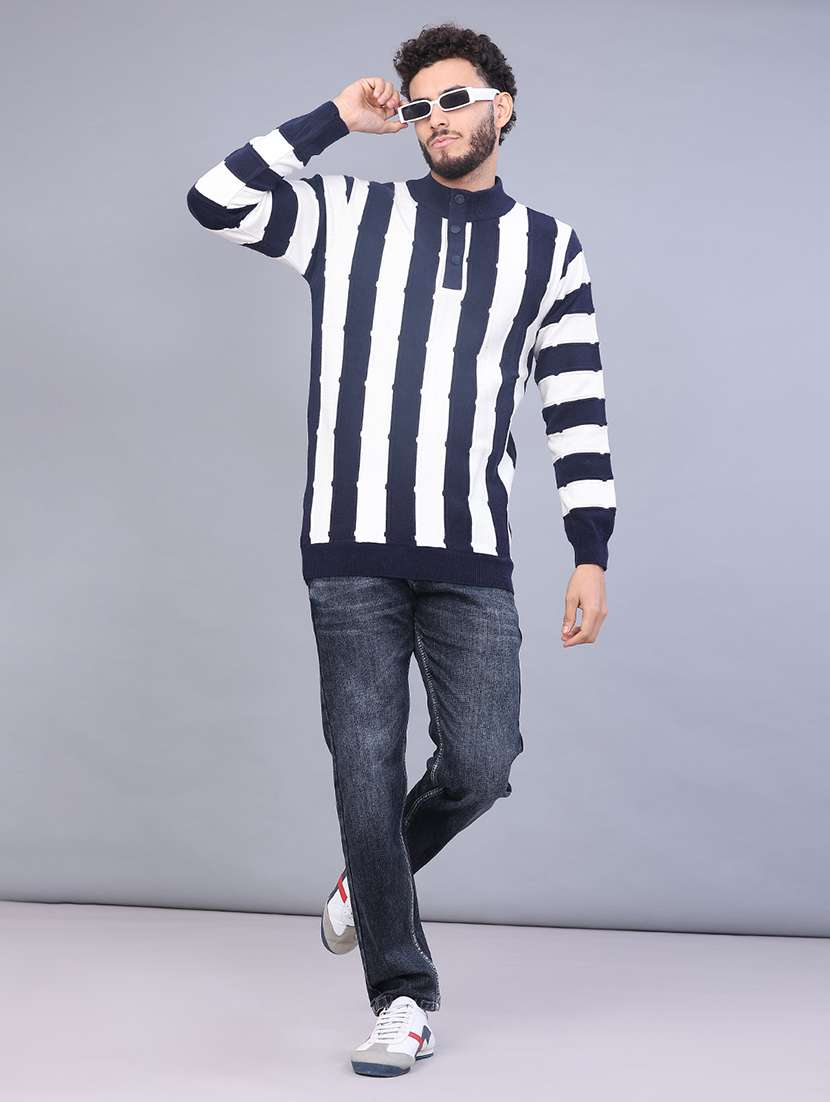 men self design long sleeve regular fit pullover  - 22139097 -  Standard Image - 4