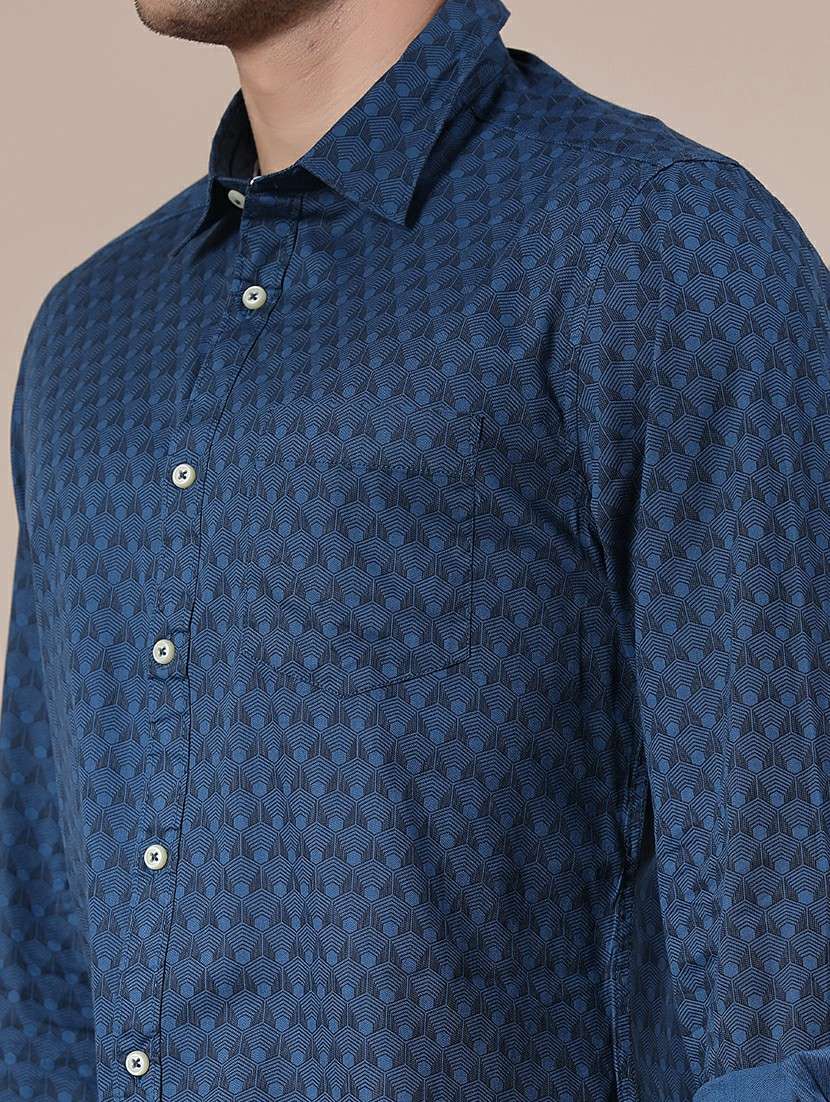 men printed long sleeve regualr fit casual shirt - 22139316 - Standard Image - 4