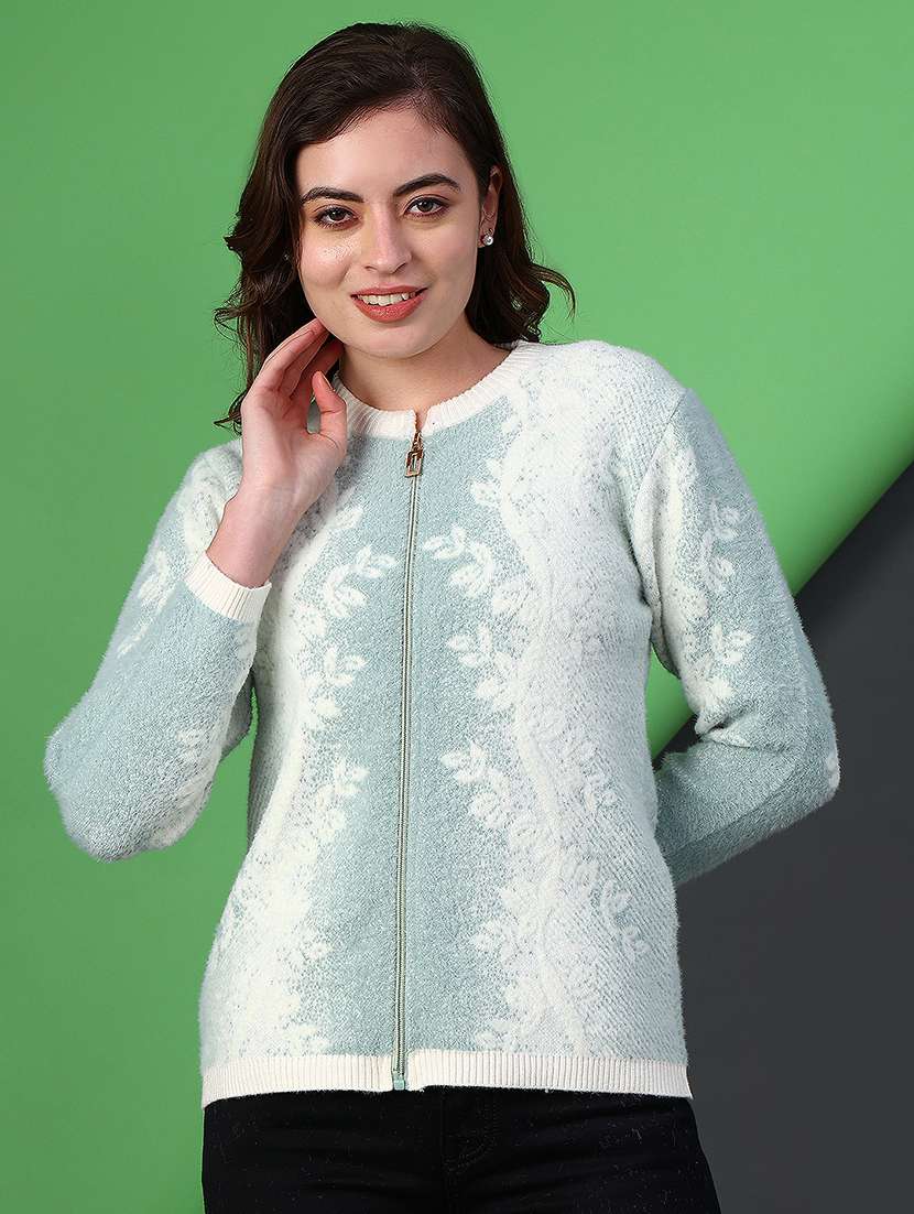 women self design long sleeve cardigan - 22139378 -  Standard Image - 1