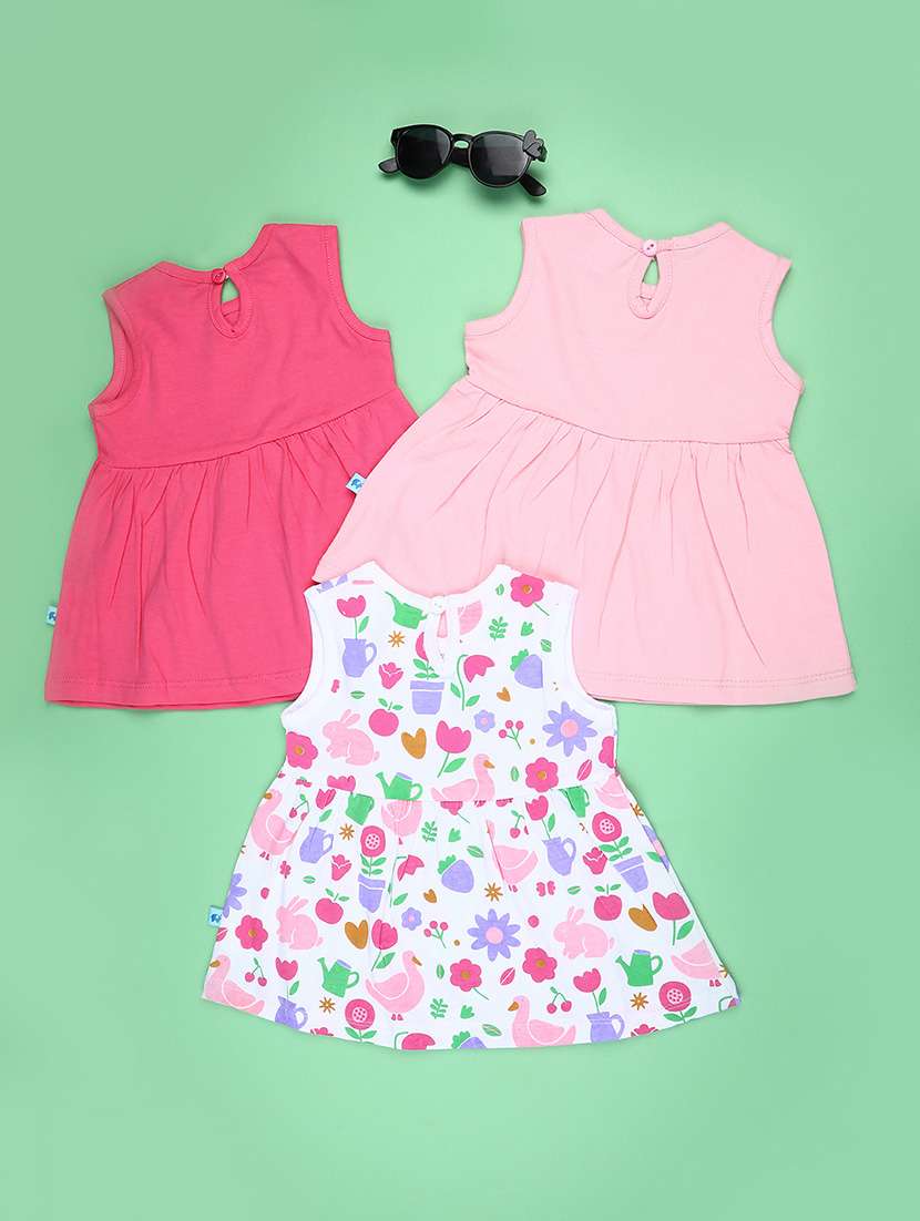 kids pack of 3 printed frock - 22139738 -  Standard Image - 1