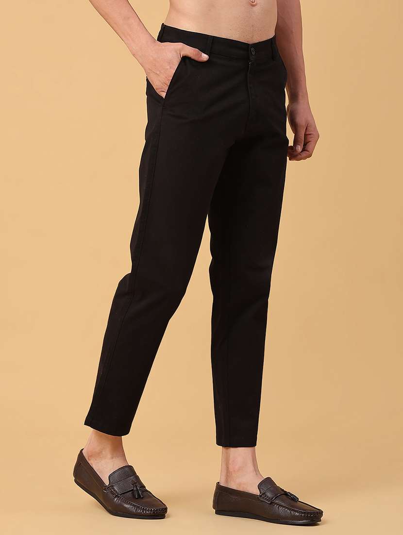 men solid mid rise slim fit chinos  - 22139754 -  Standard Image - 1