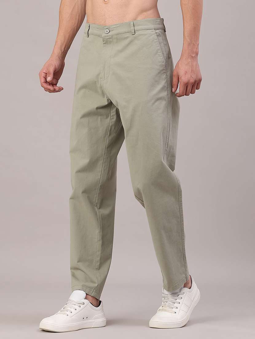 men solid mid rise casual chino - 22139755 -  Standard Image - 1