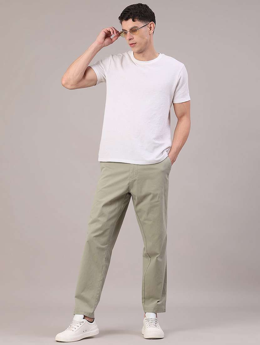 men solid mid rise casual chino - 22139755 -  Standard Image - 4