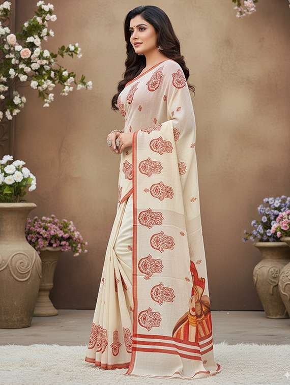women printed casual wear saree with blouse - 22140050 -  Standard Image - 1