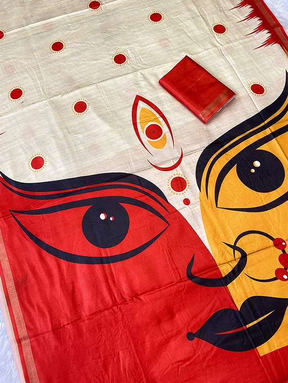 women printed casual wear saree with blouse - 22140053 -  Standard Image - 4