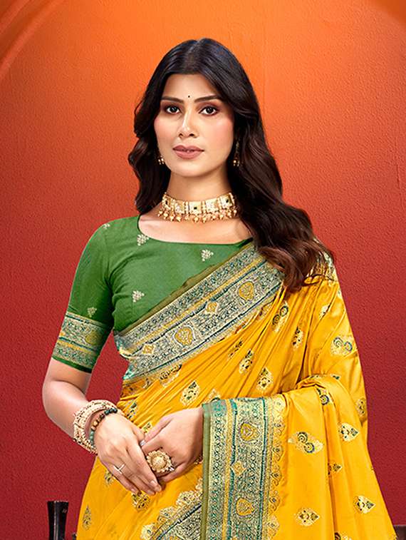 women self design banarasi saree with blouse - 22140201 -  Standard Image - 1