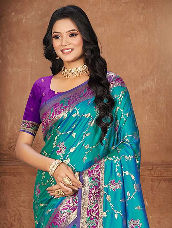 women self design banarasi saree with blouse - 22140212 -  Standard Image - 1