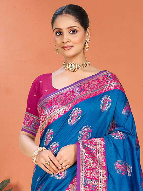 women self design banarasi saree with blouse - 22140218 -  Standard Image - 1