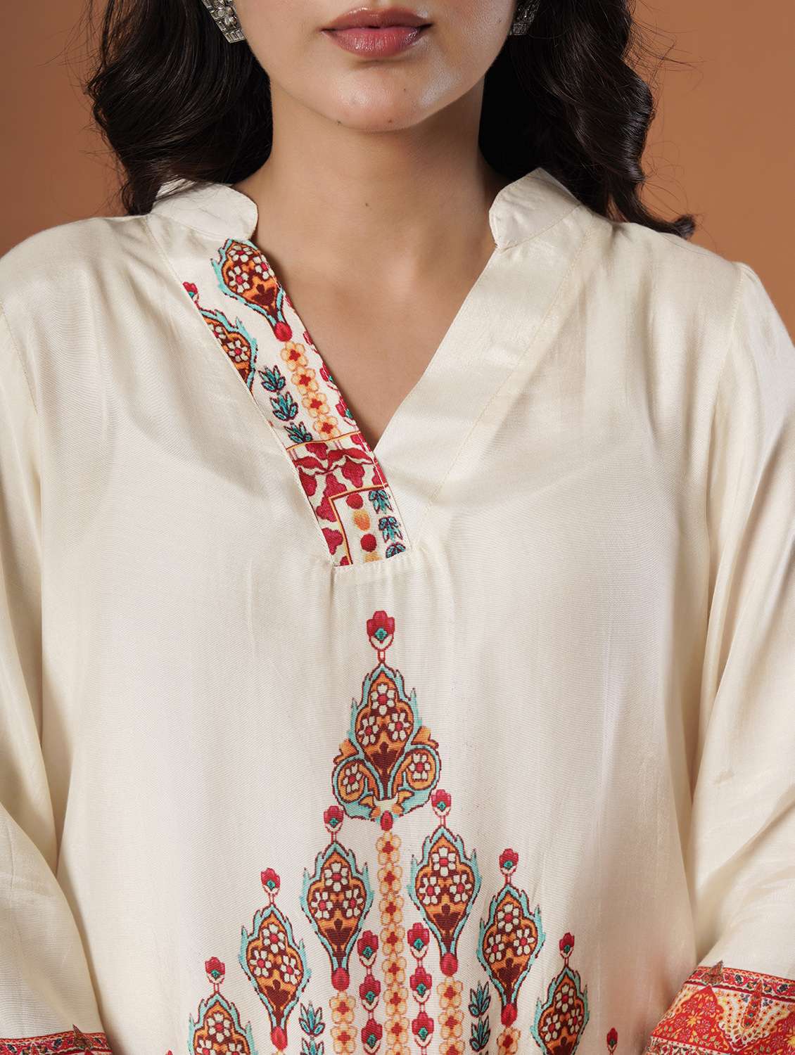 women printed three quarter sleeve ethnic co-ord set - 22140239 - Standard Image - 4