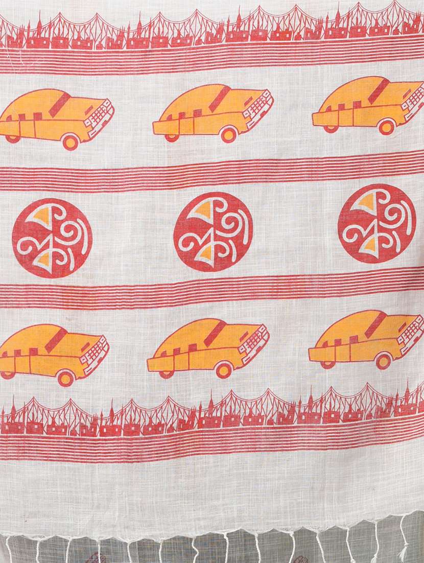 women printed handloom saree with blouse - 22140272 -  Standard Image - 6