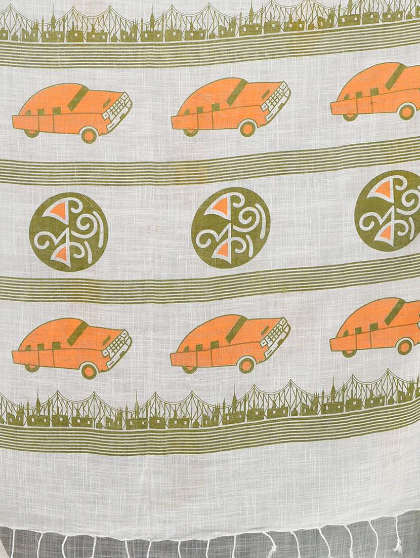 women printed handloom saree with blouse - 22140273 -  Standard Image - 6