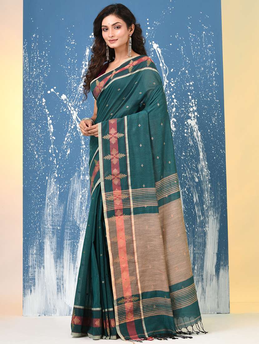 women self design handloom saree with blouse - 22140285 -  Standard Image - 1