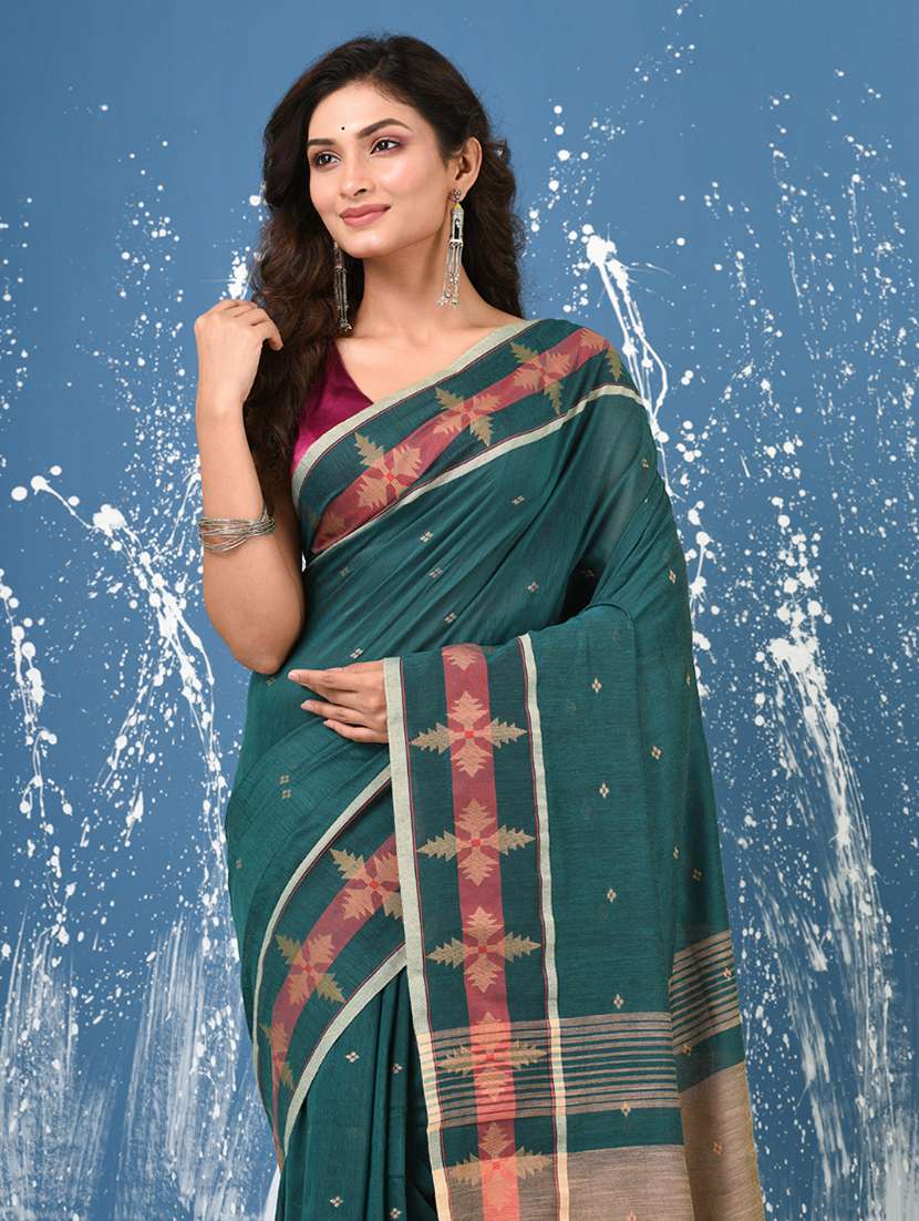 women self design handloom saree with blouse - 22140285 -  Standard Image - 4
