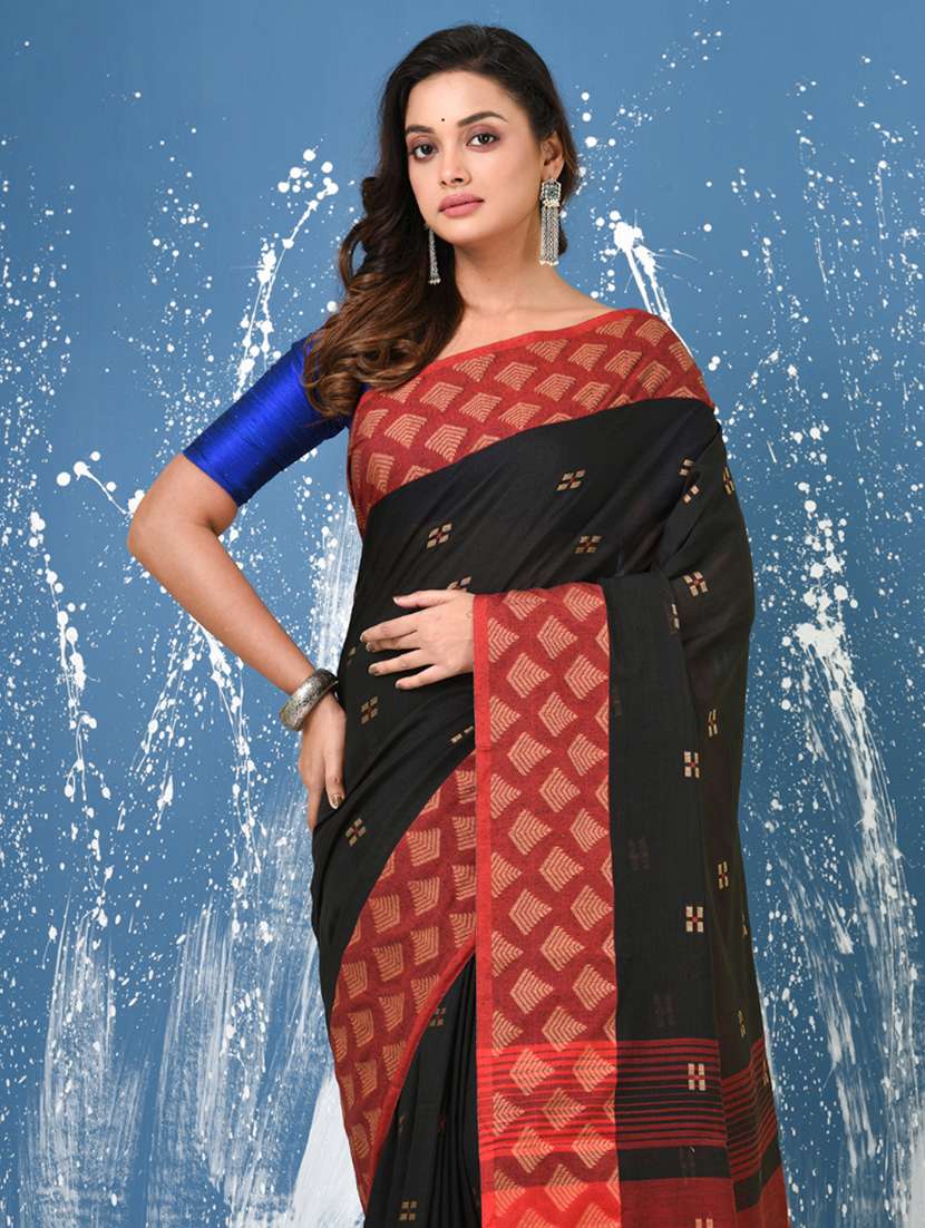 women self design handloom saree with blouse - 22140291 -  Standard Image - 4