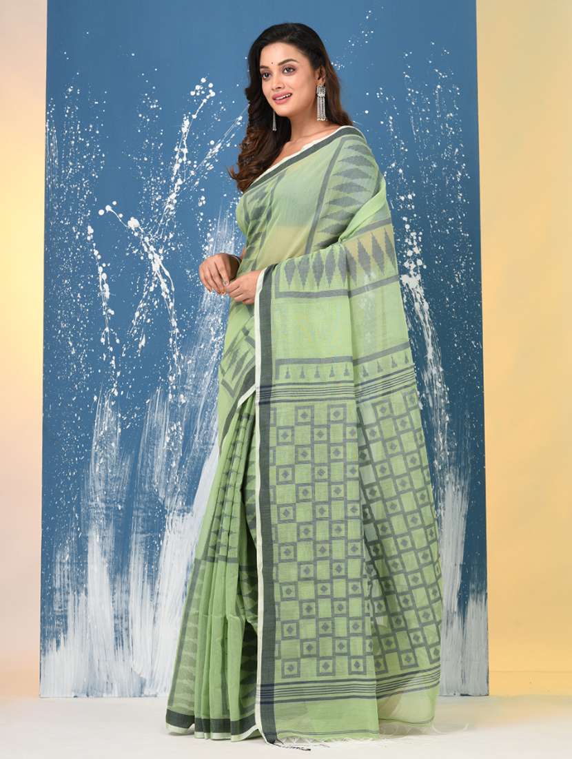 women self design handloom saree with blouse - 22140298 -  Standard Image - 1