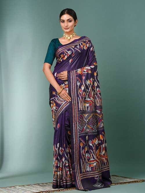 women handloom kantha stitch saree with blouse - 22140322 - Standard Image - 0