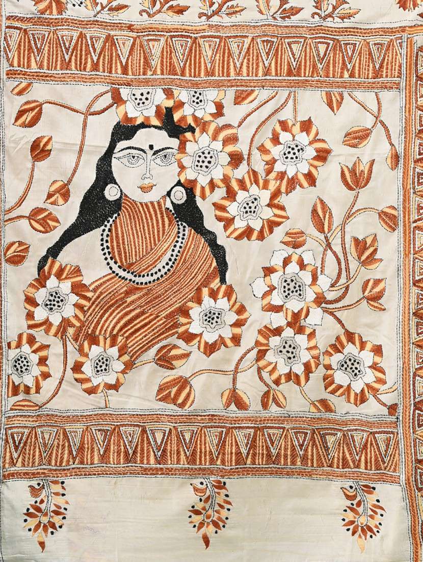 women handloom kantha stitch saree with blouse - 22140323 -  Standard Image - 6