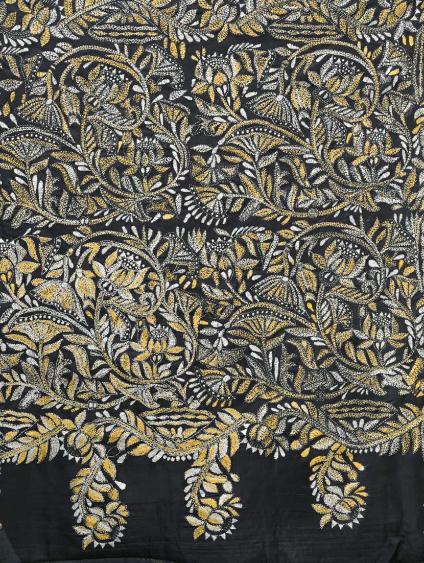 women handloom kantha stitch saree with blouse - 22140325 - Standard Image - 6