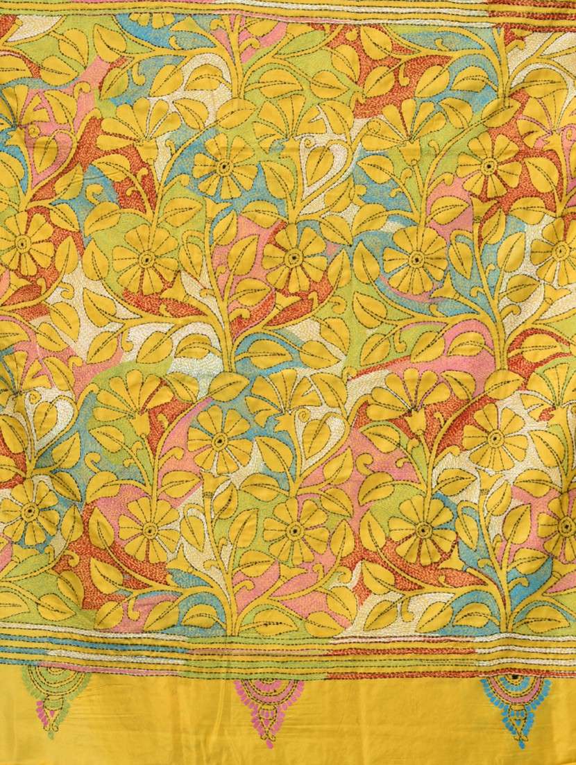 women handloom kantha stitch saree with blouse - 22140331 - Standard Image - 6