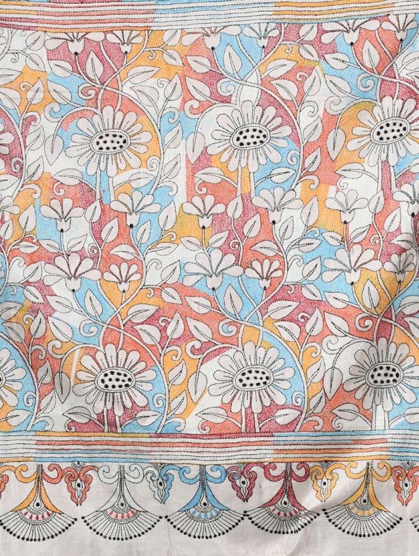 women handloom kantha stitch saree with blouse - 22140332 - Standard Image - 6