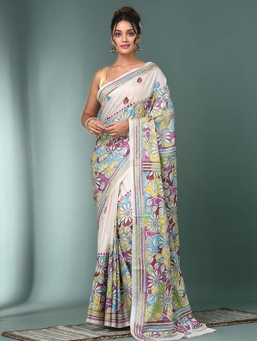 women handloom kantha stitch saree with blouse - 22140334 -  Standard Image - 0