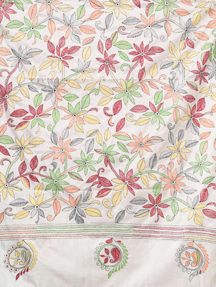 women handloom kantha stitch saree with blouse - 22140342 - Standard Image - 6