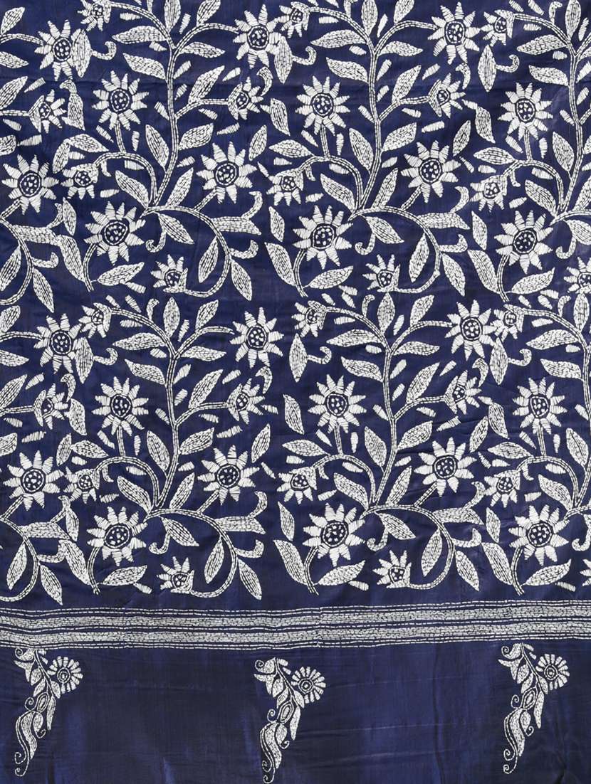 women handloom kantha stitch saree with blouse - 22140346 -  Standard Image - 6