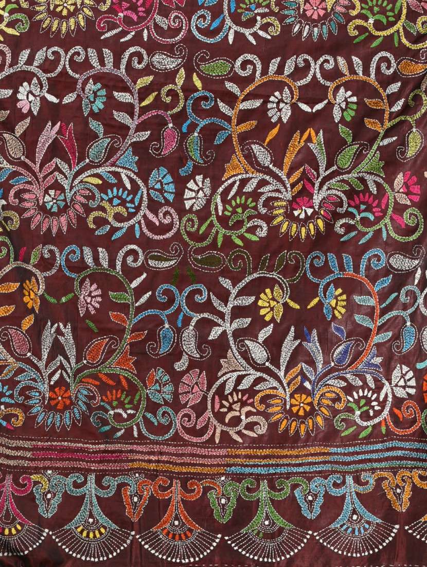 women handloom kantha stitch saree with blouse - 22140347 -  Standard Image - 6