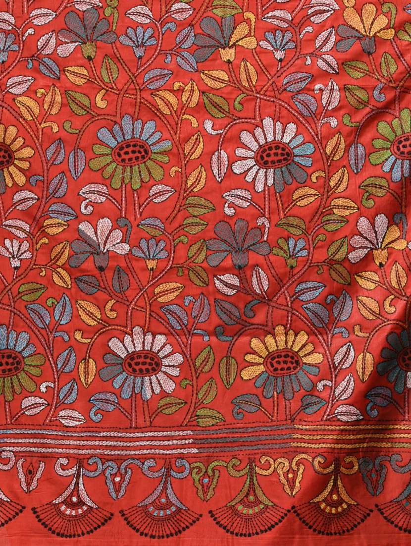 women handloom kantha stitch saree with blouse - 22140348 - Standard Image - 6