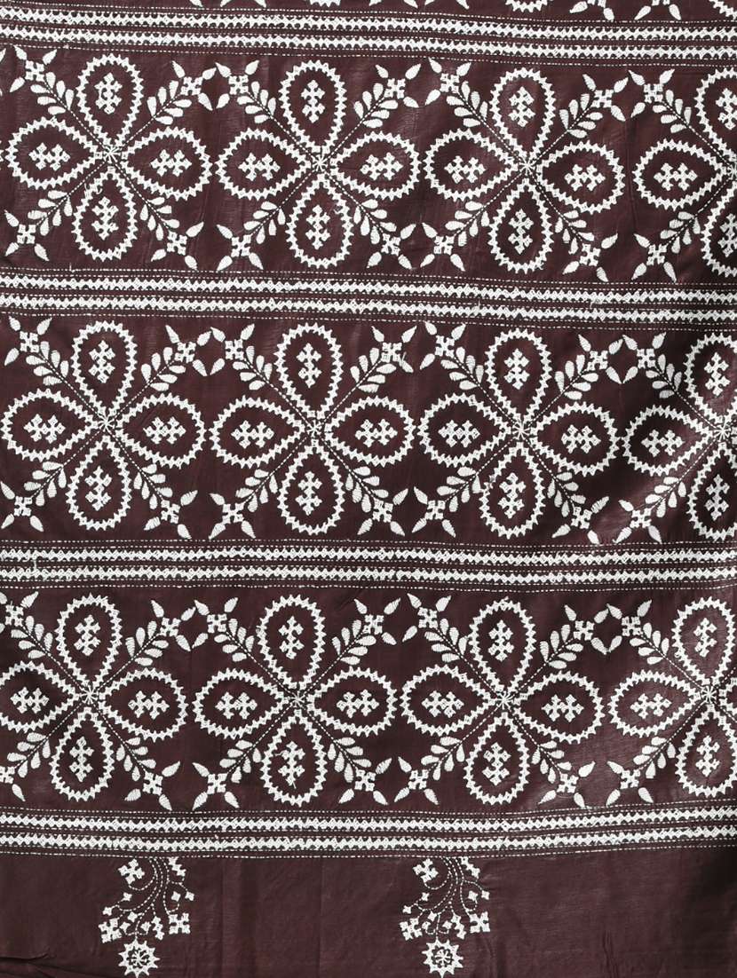 women solid with work handloom saree with blouse - 22140351 -  Standard Image - 6