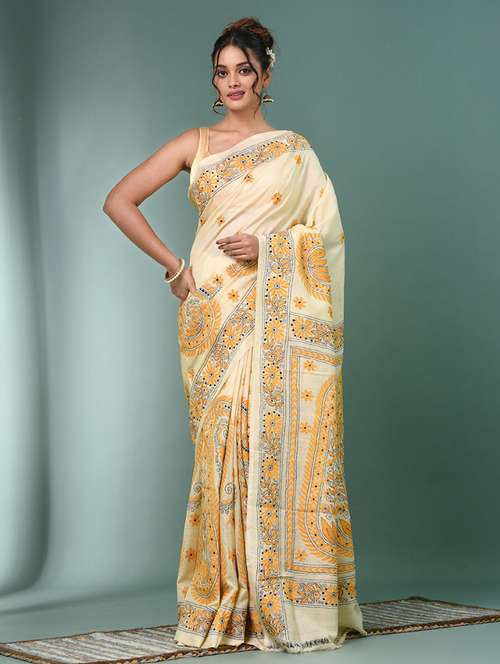 women handloom kantha stitch saree with blouse - 22140359 -  Standard Image - 0